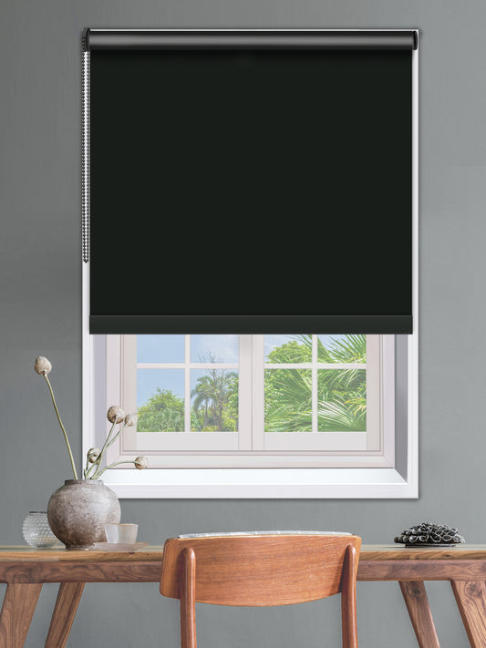 Custom made Blockout Roller Blinds - Black