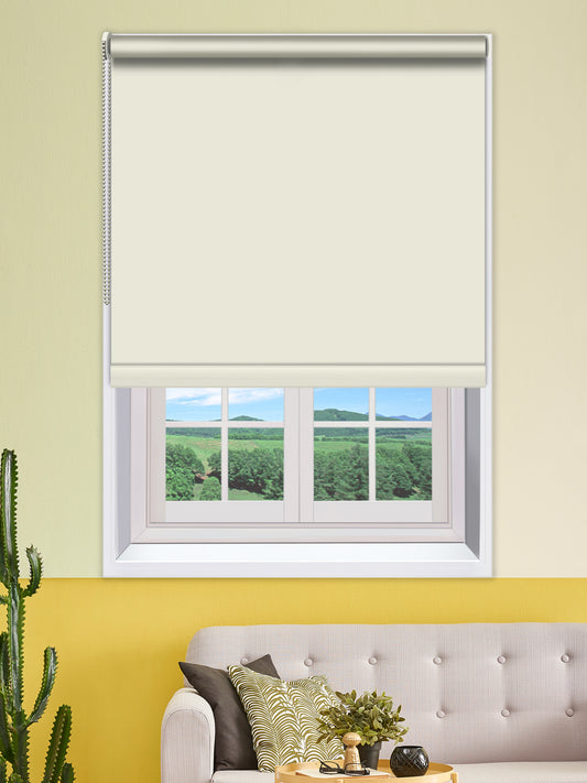 Custom made Blockout Roller Blinds - Cream