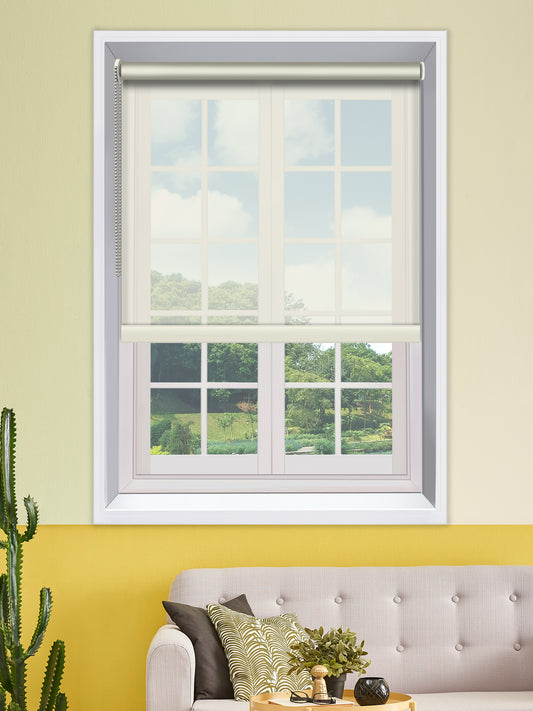 Custom Sunscreen Roller Blinds - Cream