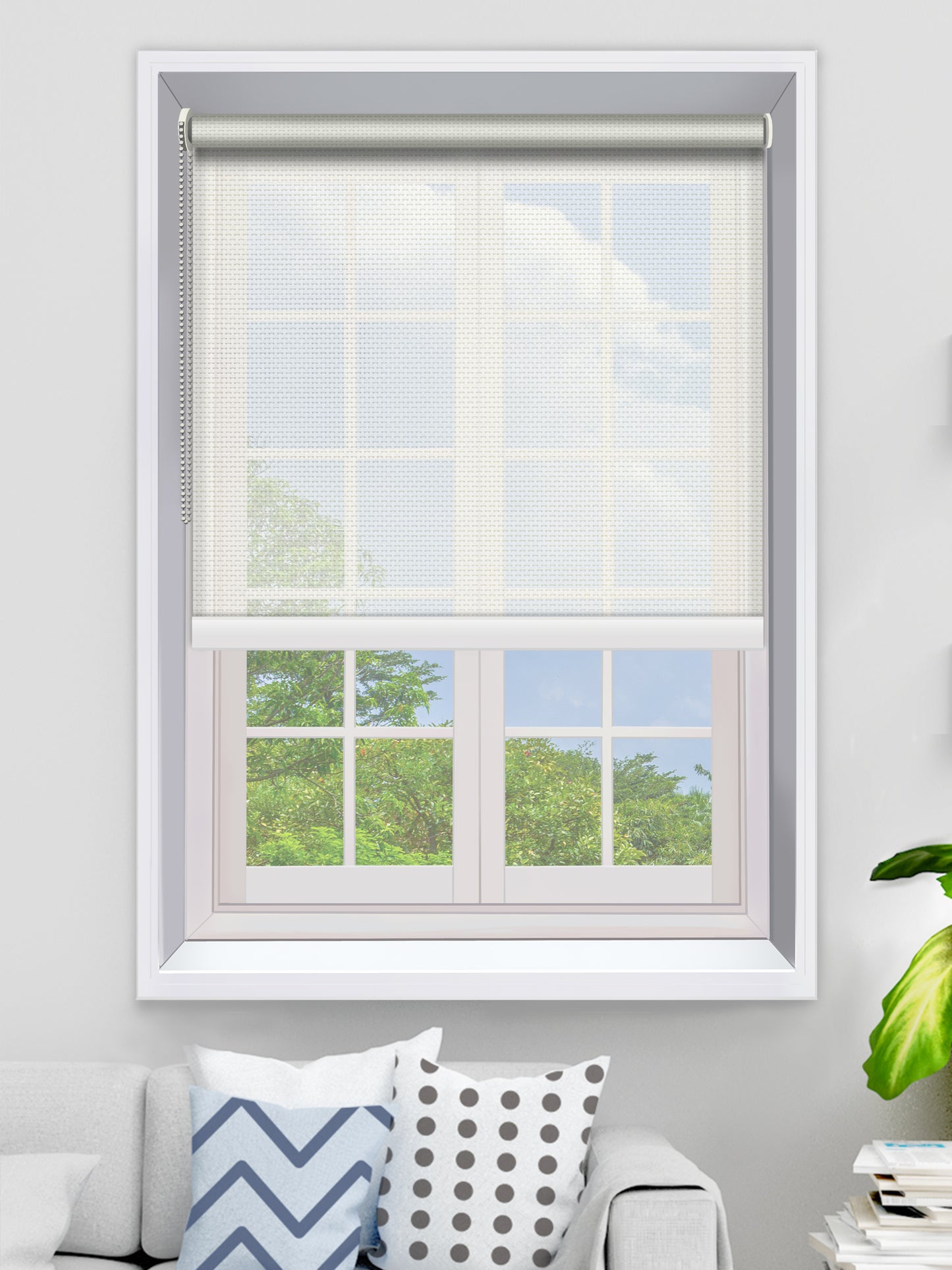 Custom Sunscreen Roller Blinds - White