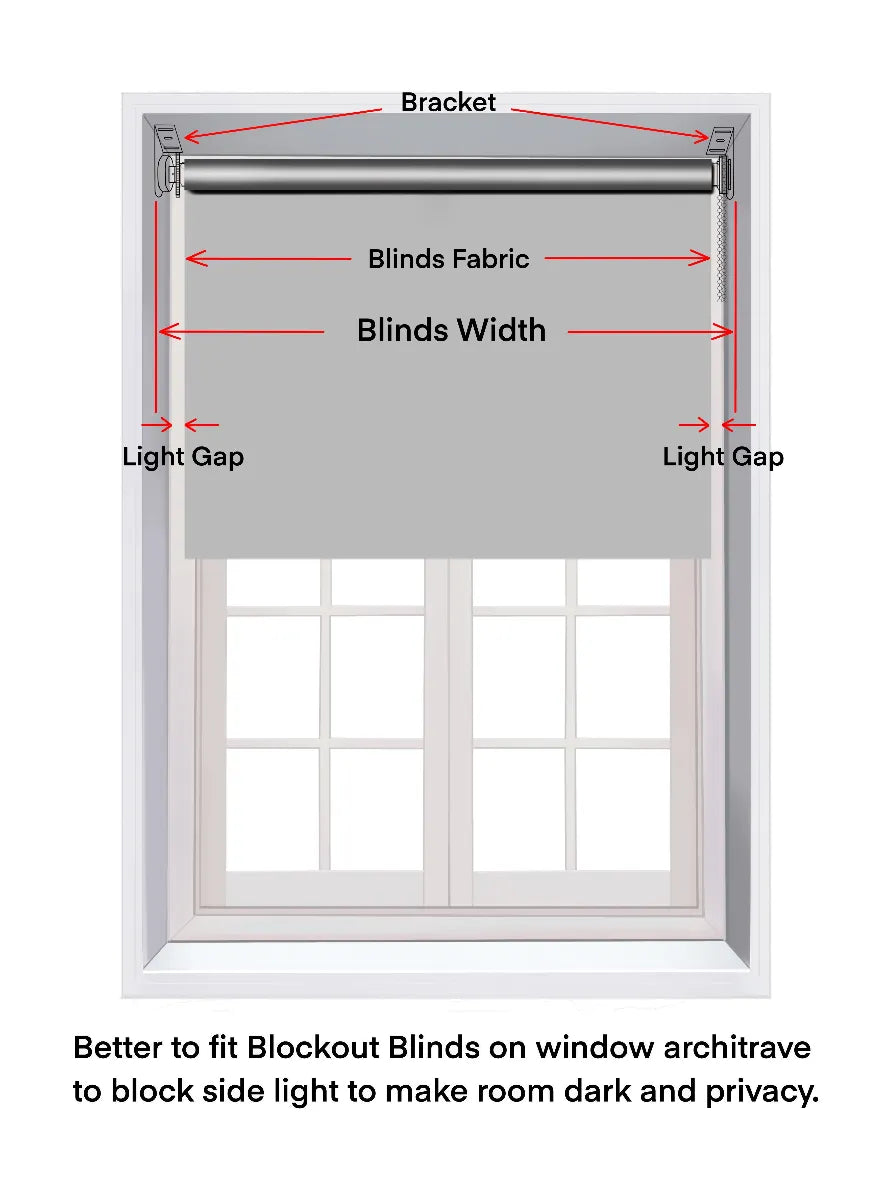 Custom made Blockout Roller Blinds - Black