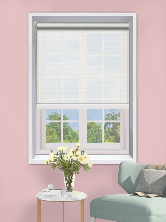 Custom Sunscreen Roller Blinds - Pure White